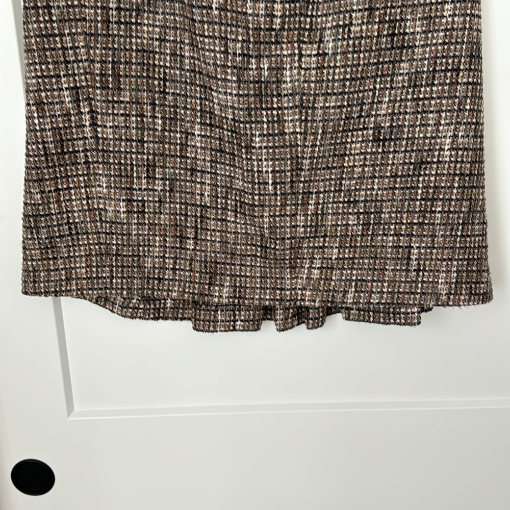 Valentino Brown Tweed Skirt with Back Ruffle - Picture 3 of 13